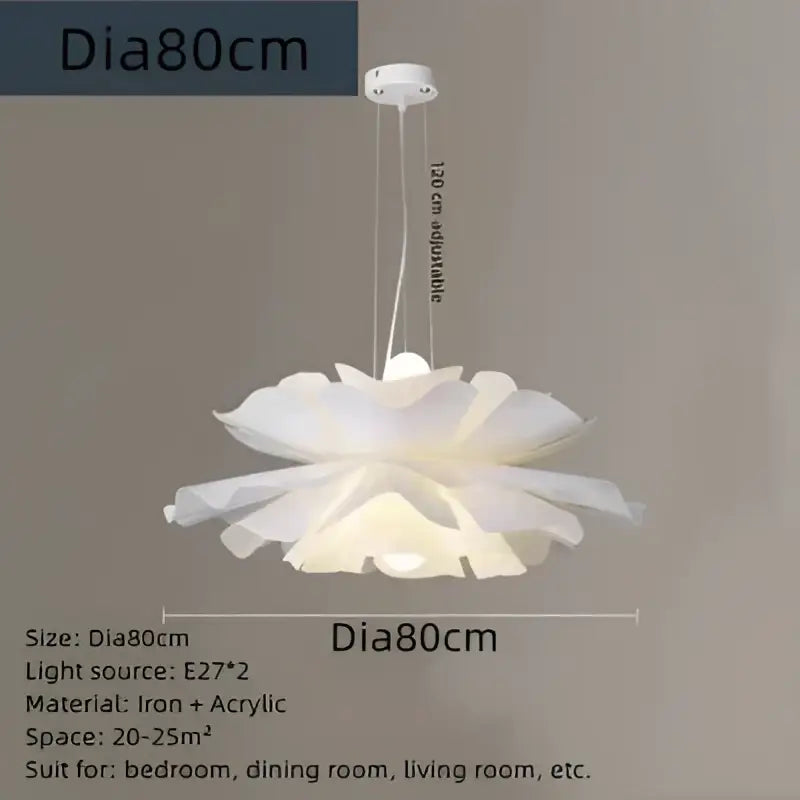 Nordic white acrylic flower pendant chandelier for bedroom decor