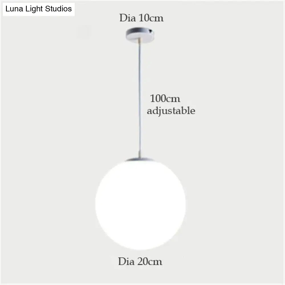 DecorBites™ Nordic White Glass Ball Pendant Lights Modern LED Living Room Hanglamp Pendant Lamp Restaurant Bar Aisle Bubble Ball Luminaire