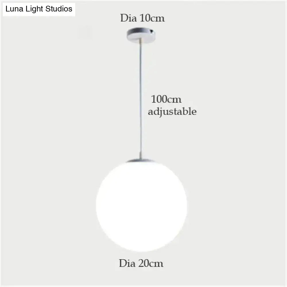 Nordic white glass ball pendant lights set of 4 dining room