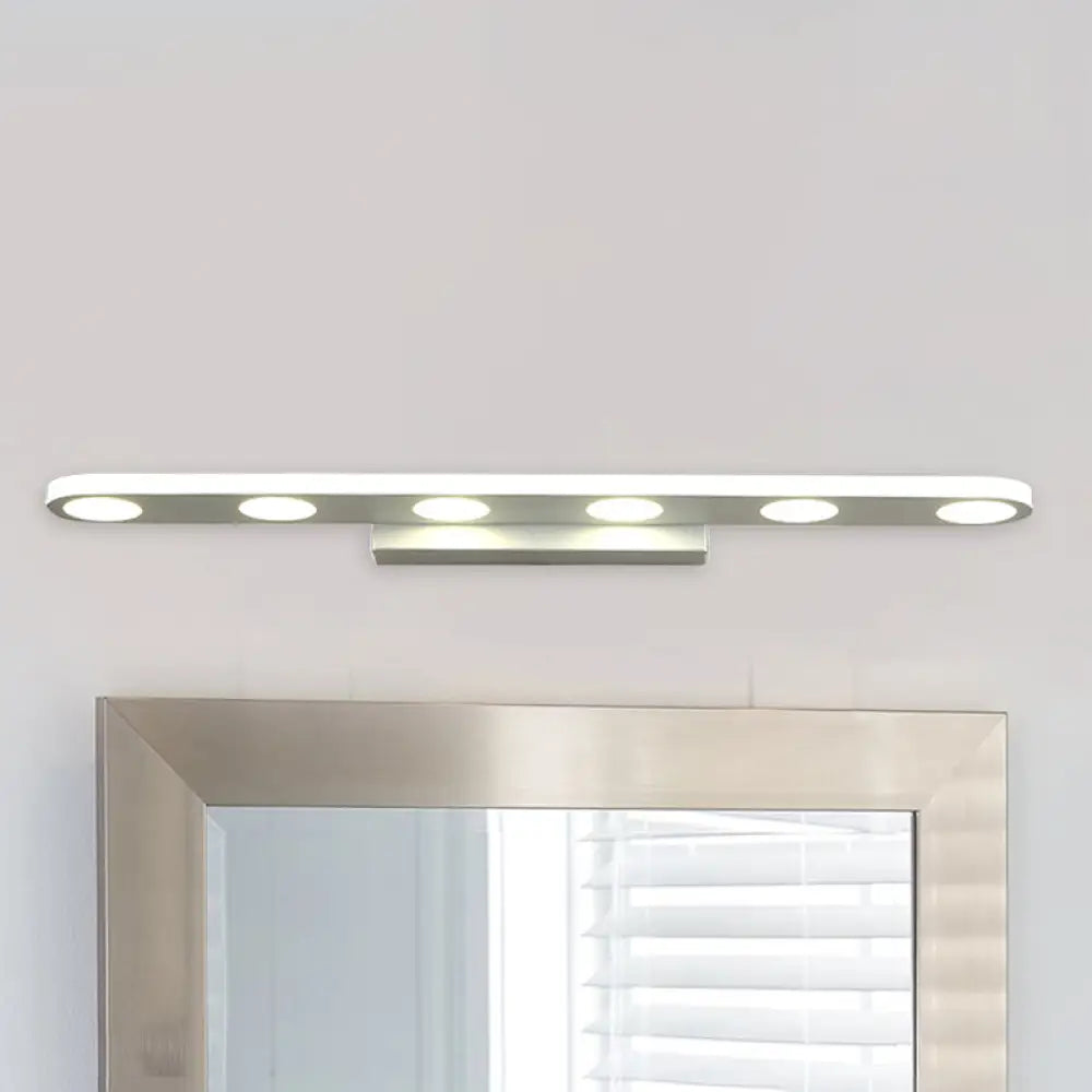 DecorBites™ Oblong Bathroom LED Vanity Light Acrylic 4/6 Lights Simplicity Wall Mounted Mirror Lighting in Warm/White
