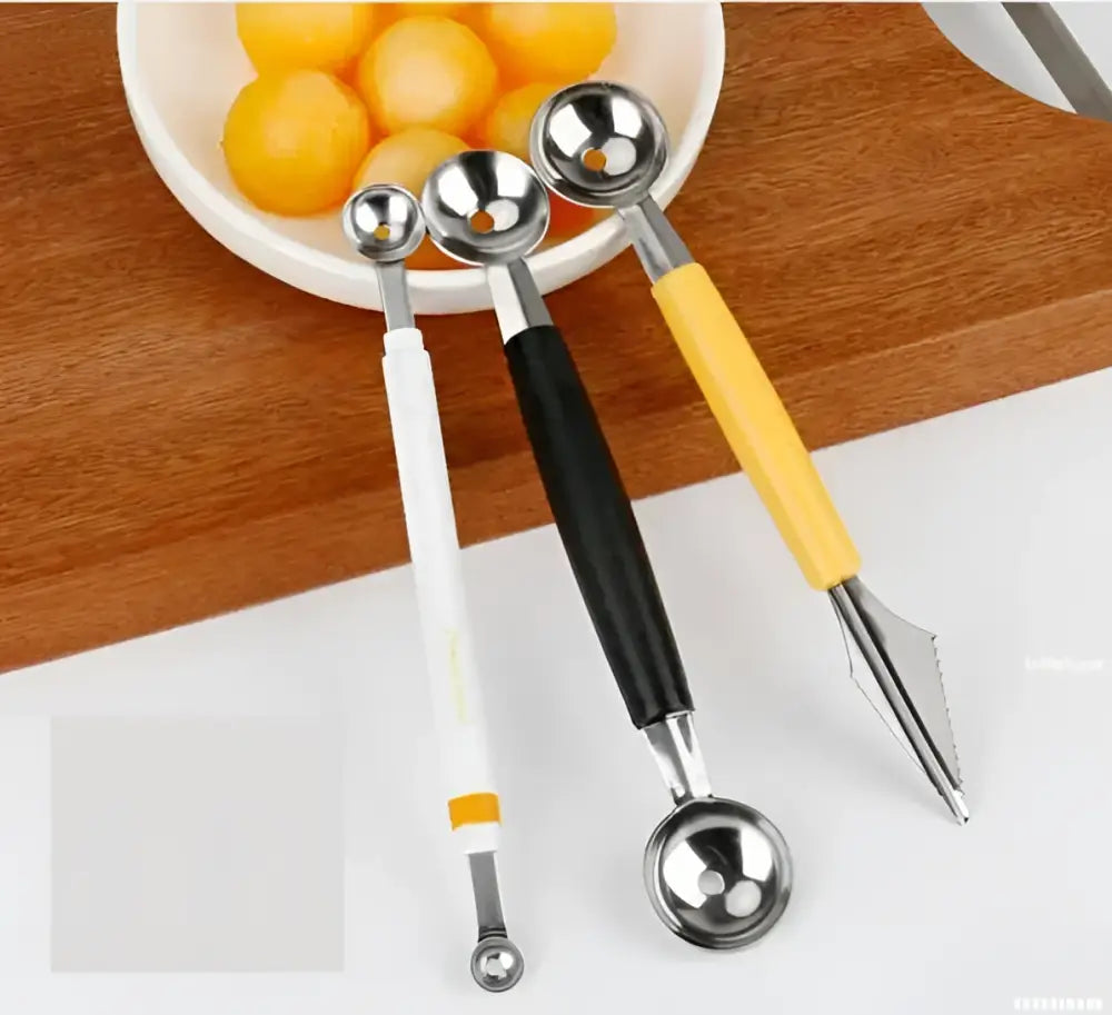 Orange stainless steel mini ball digger kitchen tool