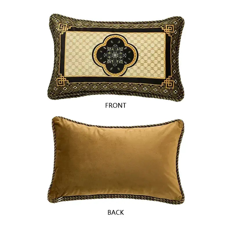 Oriental bamboo black gold pillow covers living room decor