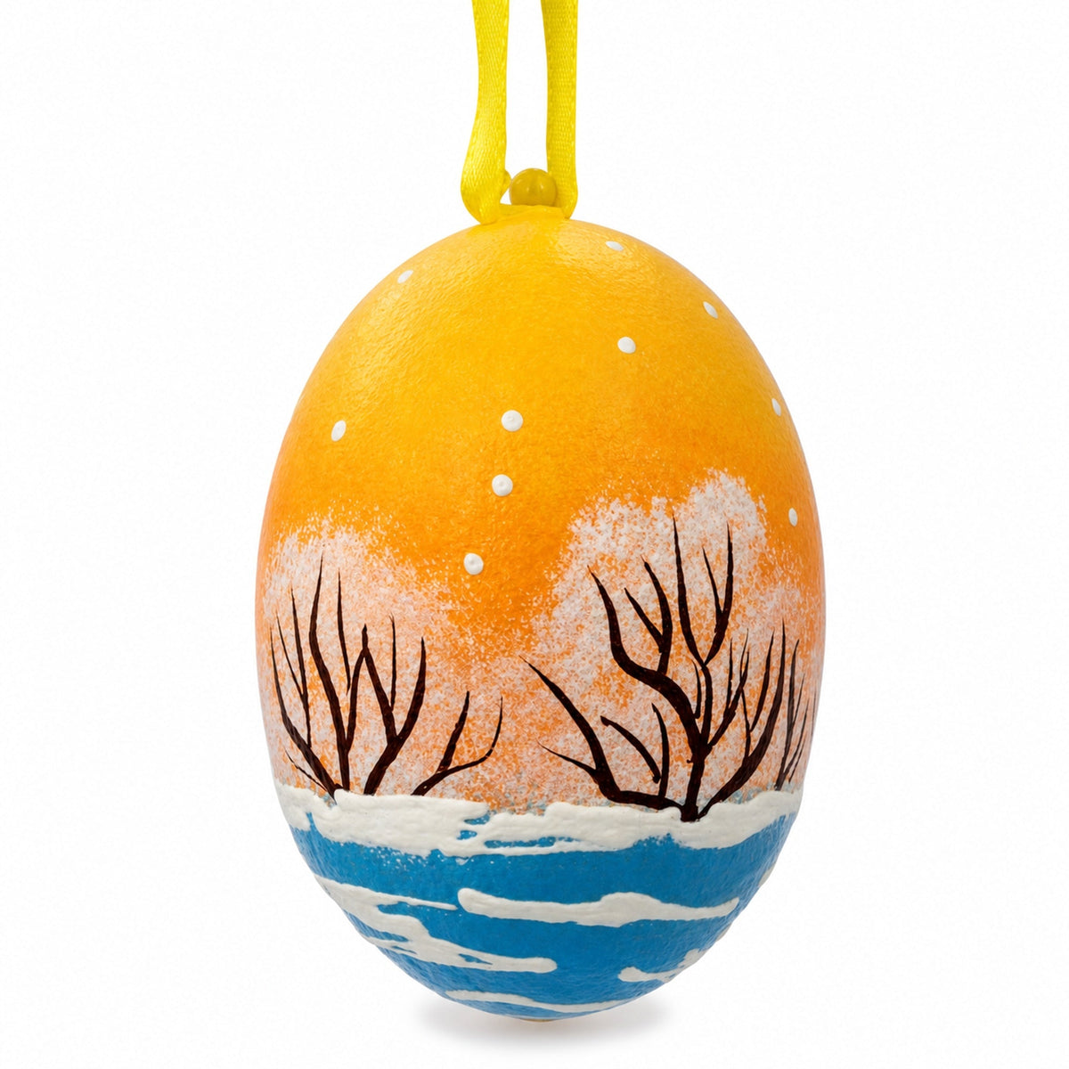 White Bunny with Gift Wooden Christmas Ornament