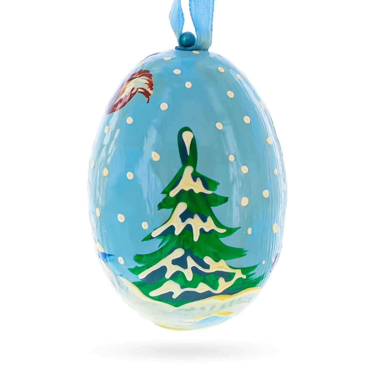 Girl Giving Candy to Squirrel Wooden Christmas Ornament