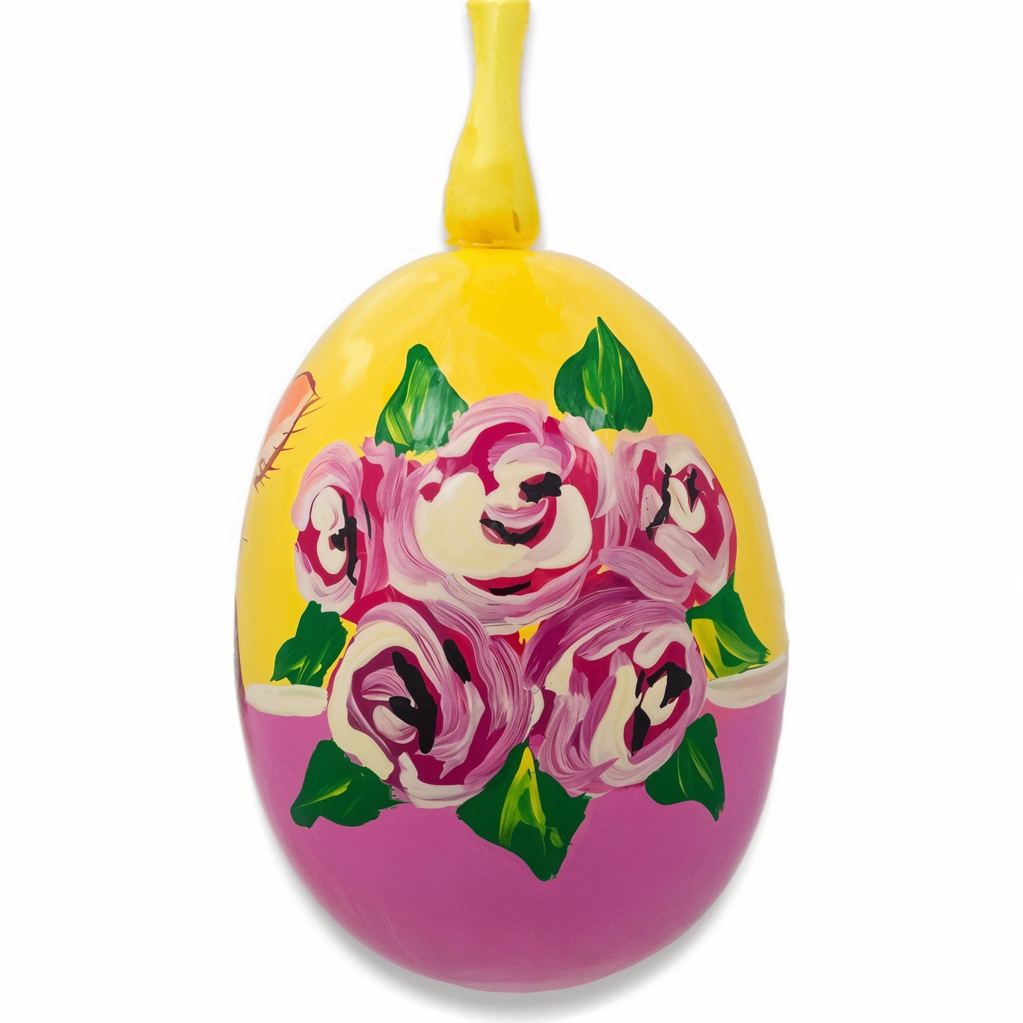 Cat with Balloon and Roses Wooden Christmas Ornament 3 Inches