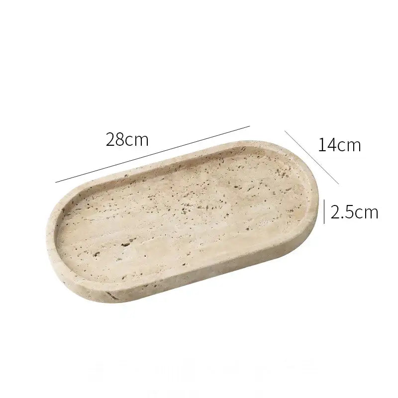 Oval white calacatta marble vanity tray bathroom soap dish