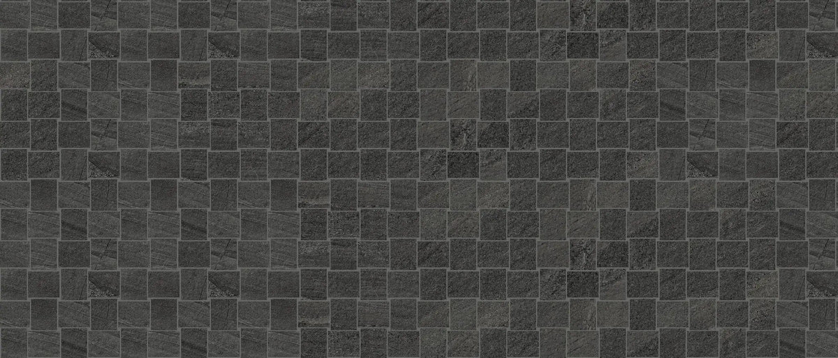 Milestone West Black Mosaic B Stone Look Porcelain Mosaics 12x12