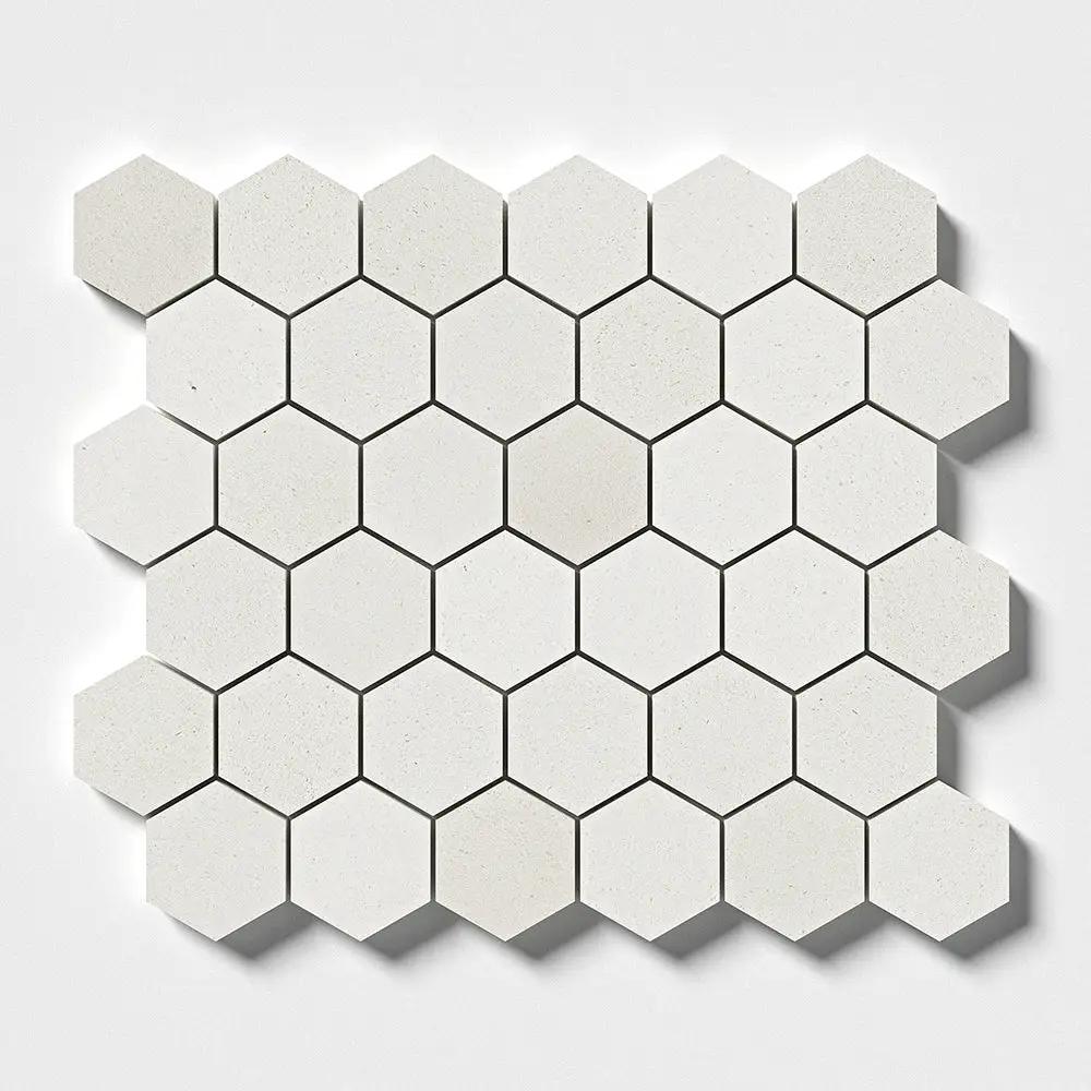 Paris Honed Hexagon Limestone Mosaics 10 3/8x12
