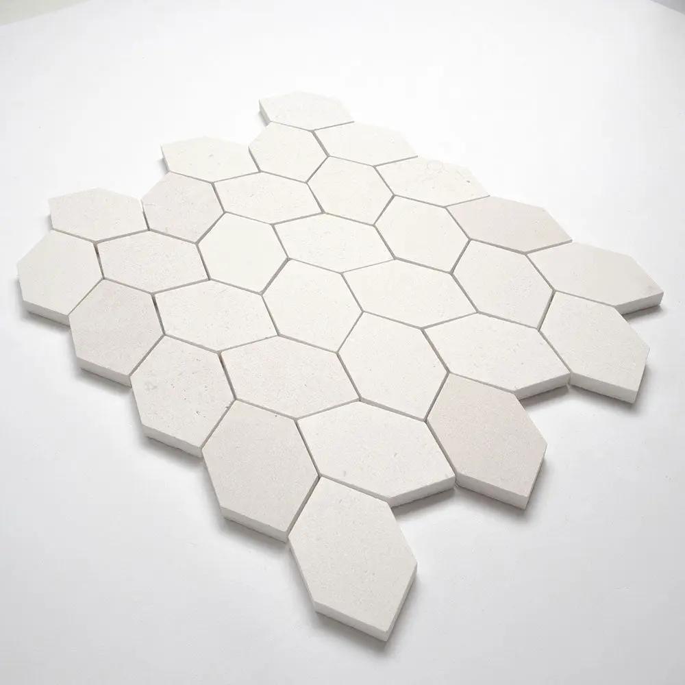 Paris Honed Picket Leaf Marble Mosaics 11 13/16x13 9/16