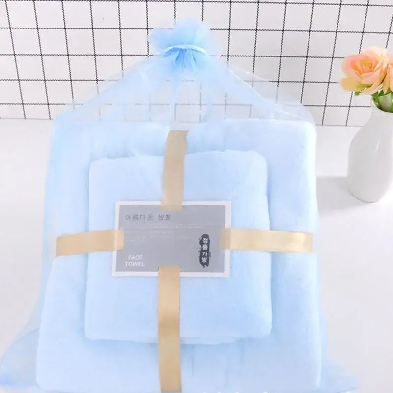 Pastel coral velvet bath towel set bathroom soft absorbent linens