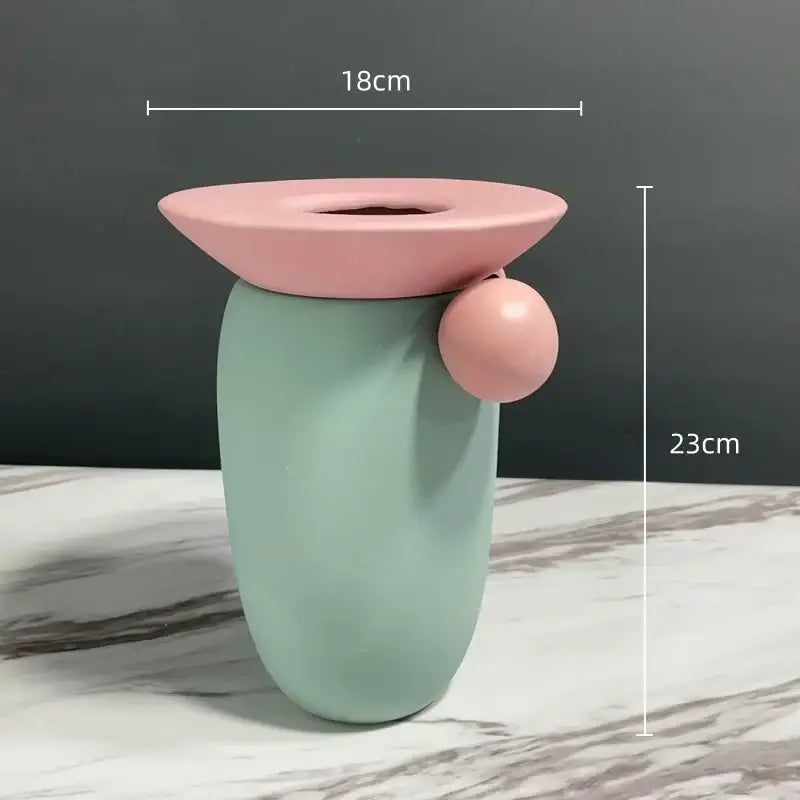 Pastel geometric ball ceramic vase living room decor