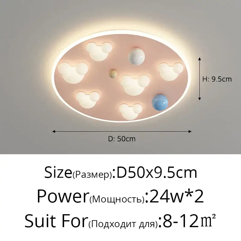Pastel pink & blue cloud shape ceiling lights bedroom decor