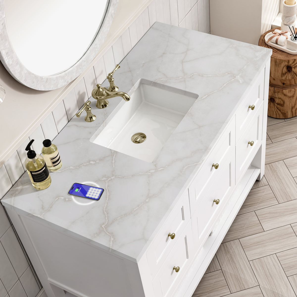 James Martin Breckenridge 48" Single Bathroom Vanity, Bright White