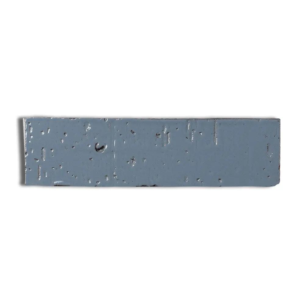 Peggy Blue Glossy Subway Glazed Terracotta Tiles 2 3/4x9 3/4