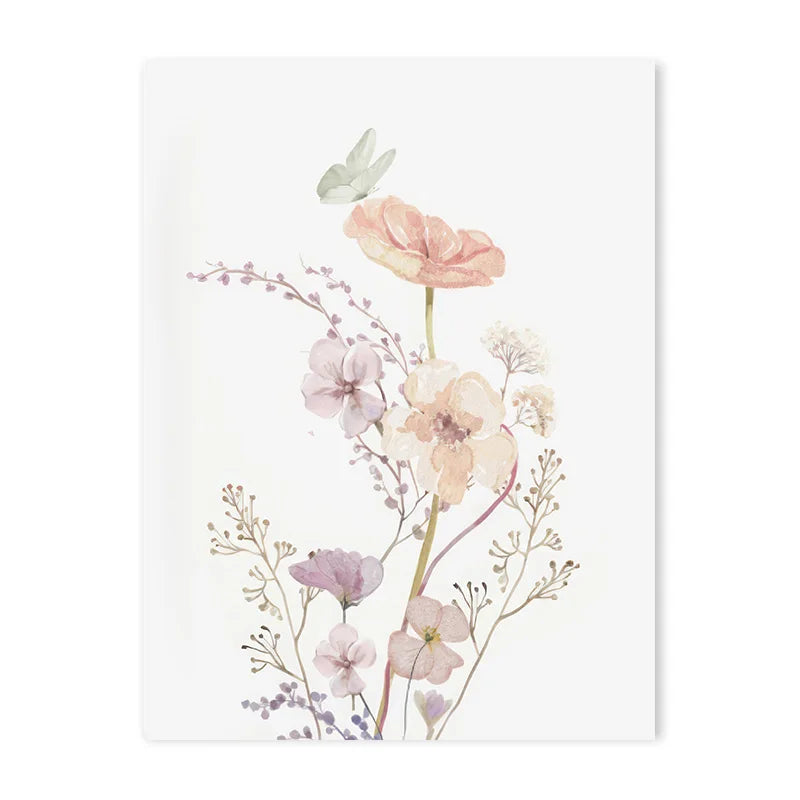 DecorBites™ Personalized Pink Floral Nursery Wall Art