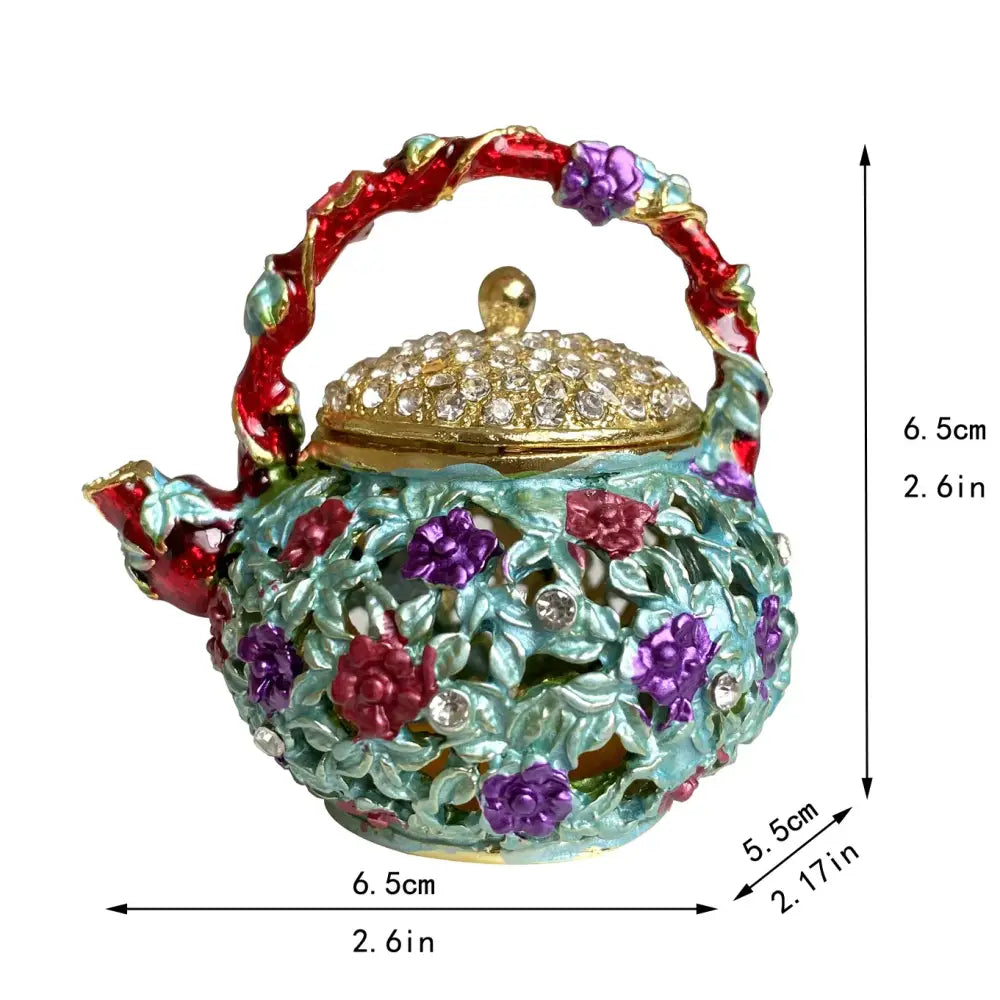 Pink floral heart jewelry trinket box bedroom storage case