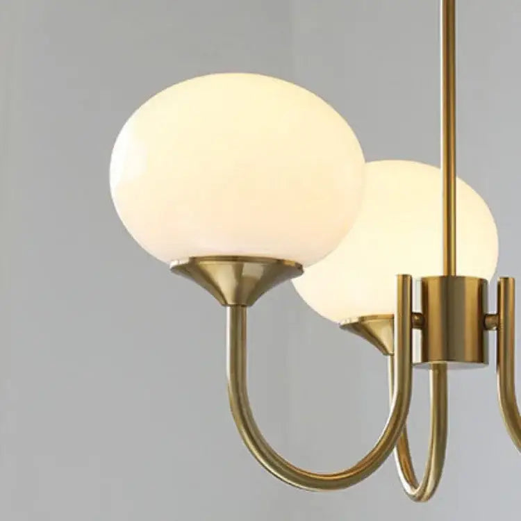 Pink glass globe designer loft pendant lights bedroom brass finish