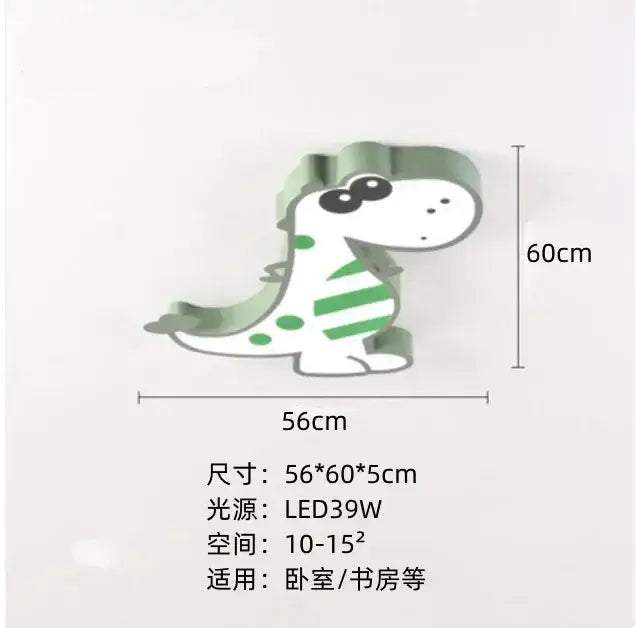 Pink & white dinosaur led ceiling lamp for kids bedroom