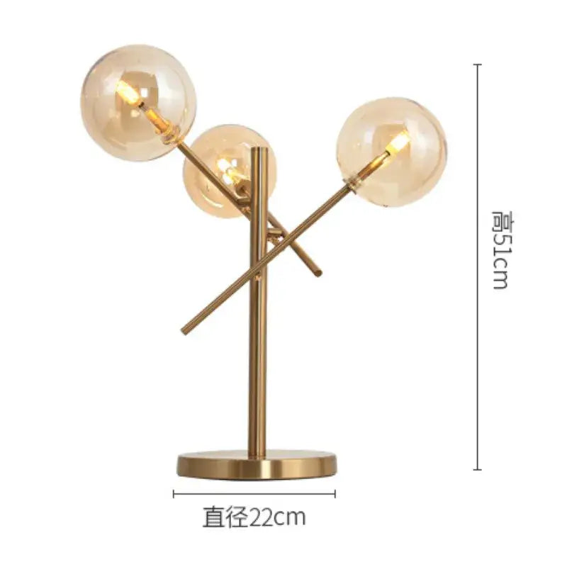 Post-modern gold glass bubble floor lamp for living room