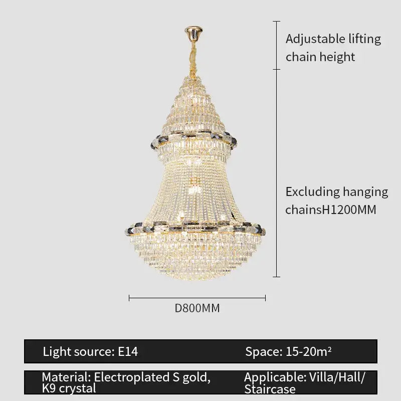 Post-modern luxury crystal chandelier living room light