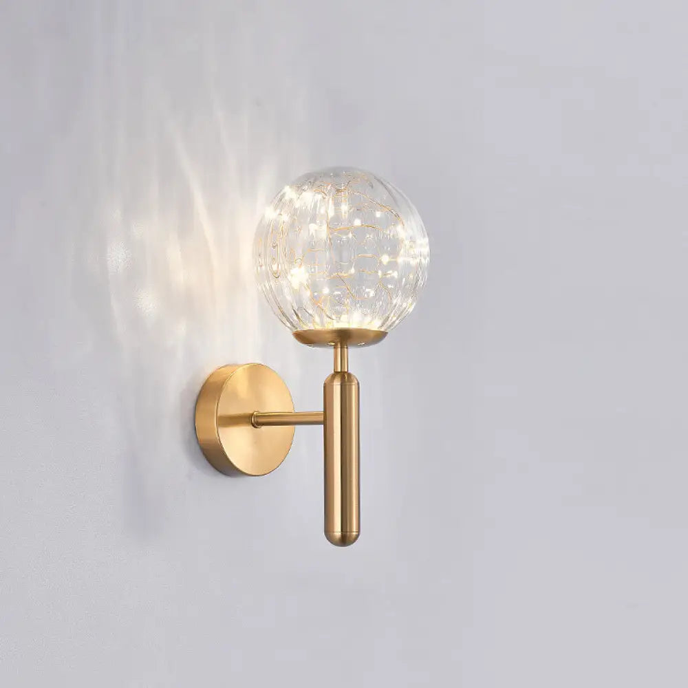 DecorBites™ Postmodern Ball LED Starry Wall Sconce with Glass Shade - Bedroom Wall Lighting