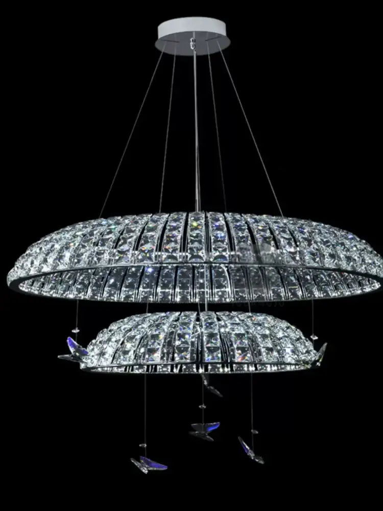 Postmodern crystal butterfly pendant light living room chandelier