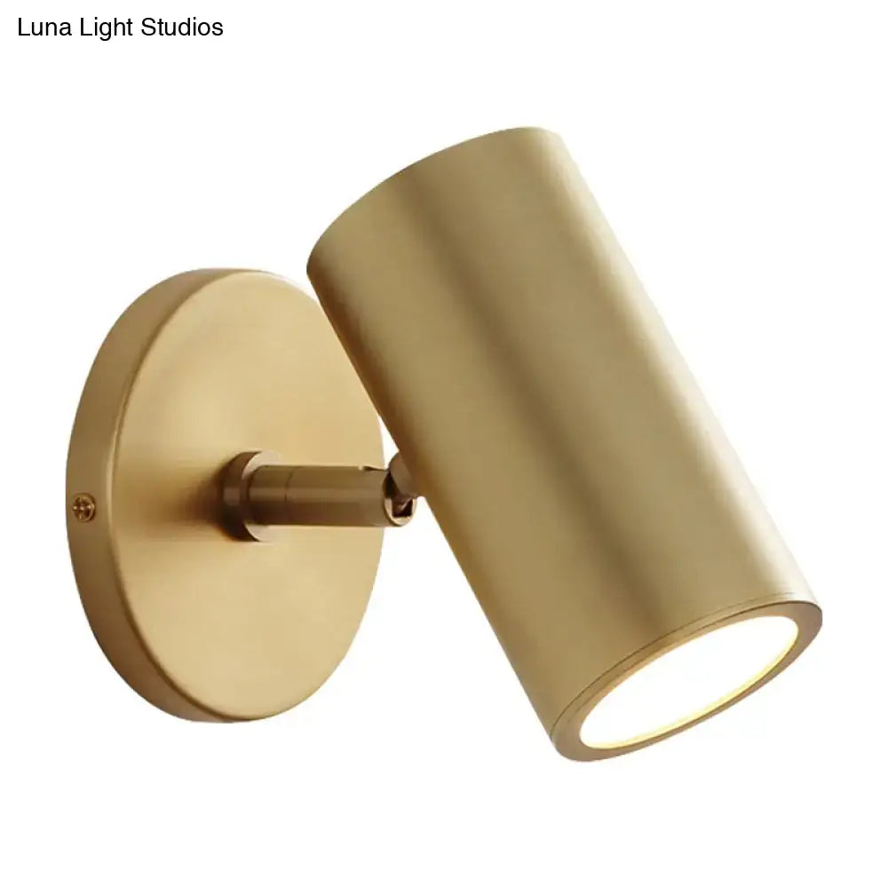 Postmodern gold brass tube wall light bedroom reading fixture
