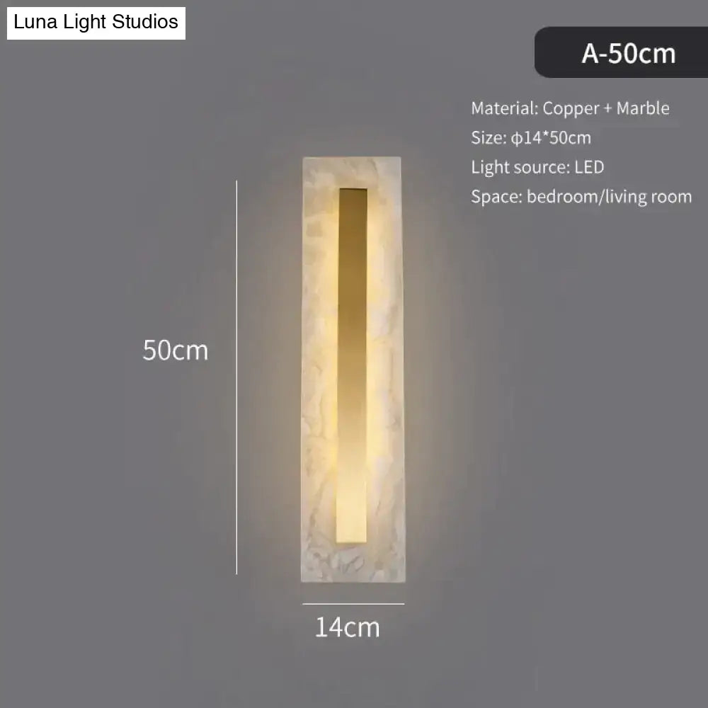 Postmodern gold copper marble wall lamp for living room