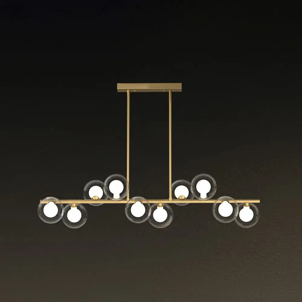 DecorBites™ Postmodern LED Island Light with Clear and White Glass Shades