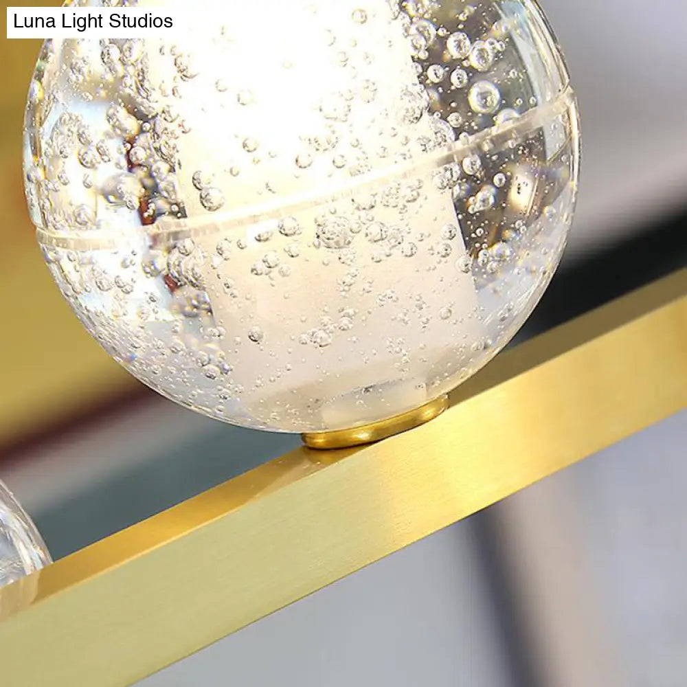 DecorBites™ Postmodern Seeded Crystal Suspension Globe Light with 6 Heads - Ideal for Dining Rooms
