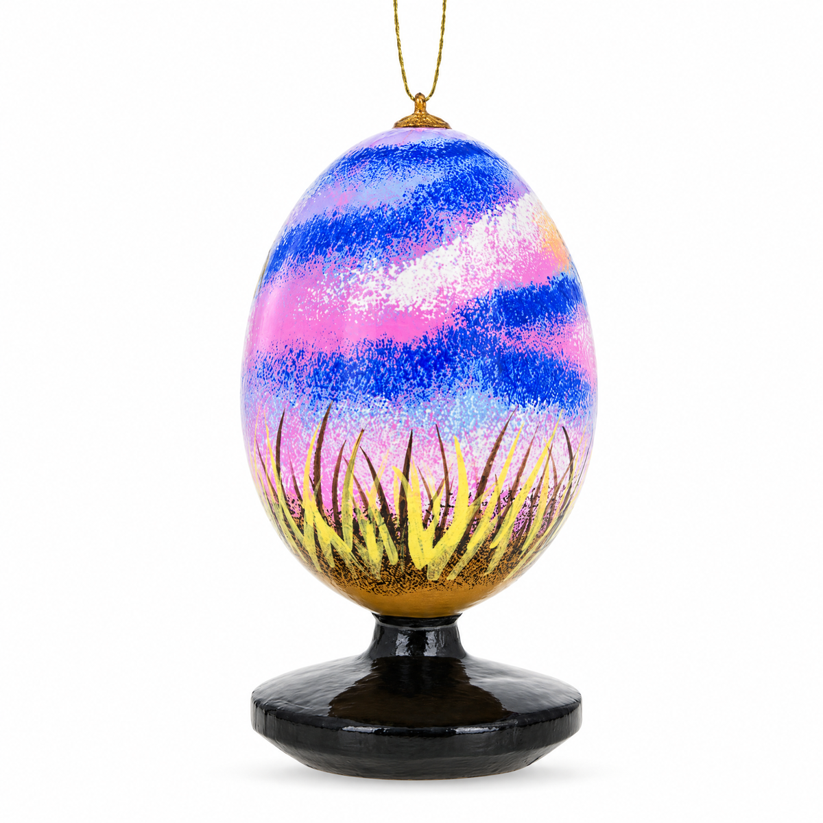 Rising Cross in the Sky Wooden Easter Egg Ornament