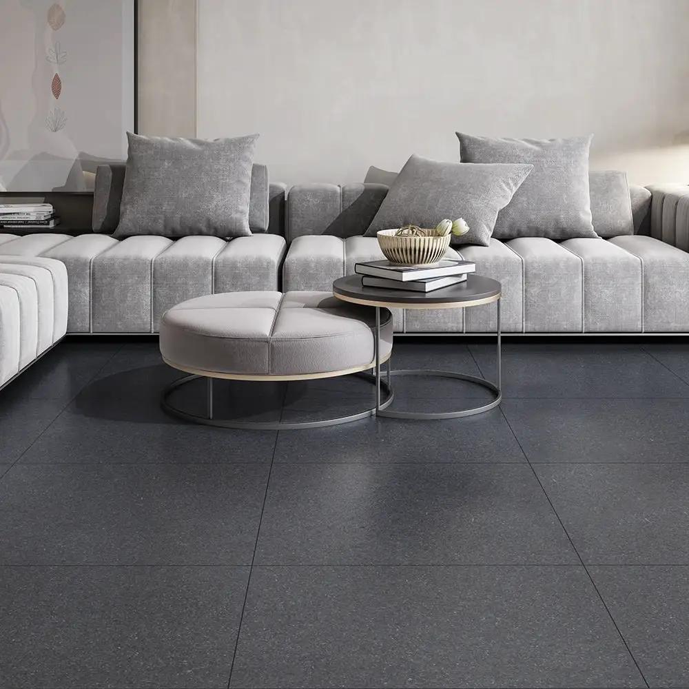 Premium Absolute Black Honed Granite Tiles 24x24