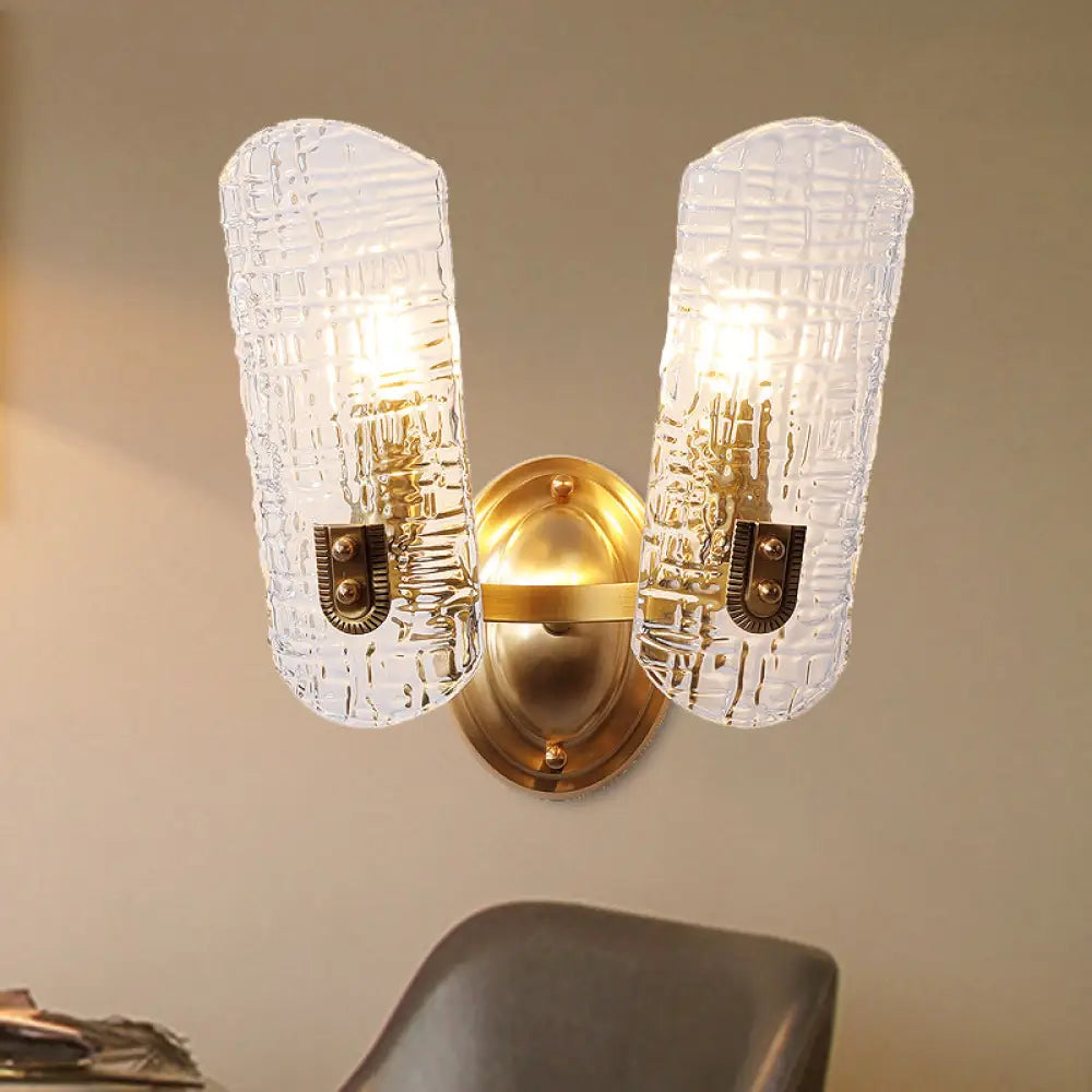 DecorBites™ Prism Crystal Wall Sconce with 1/2 Lights - Brass Mount for Corridors