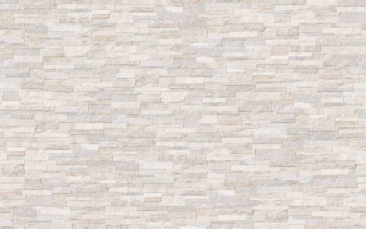 Veneer World Pro Ledgestone Ridge White Corner Quartz Look Porcelain Moldings 5.75x24