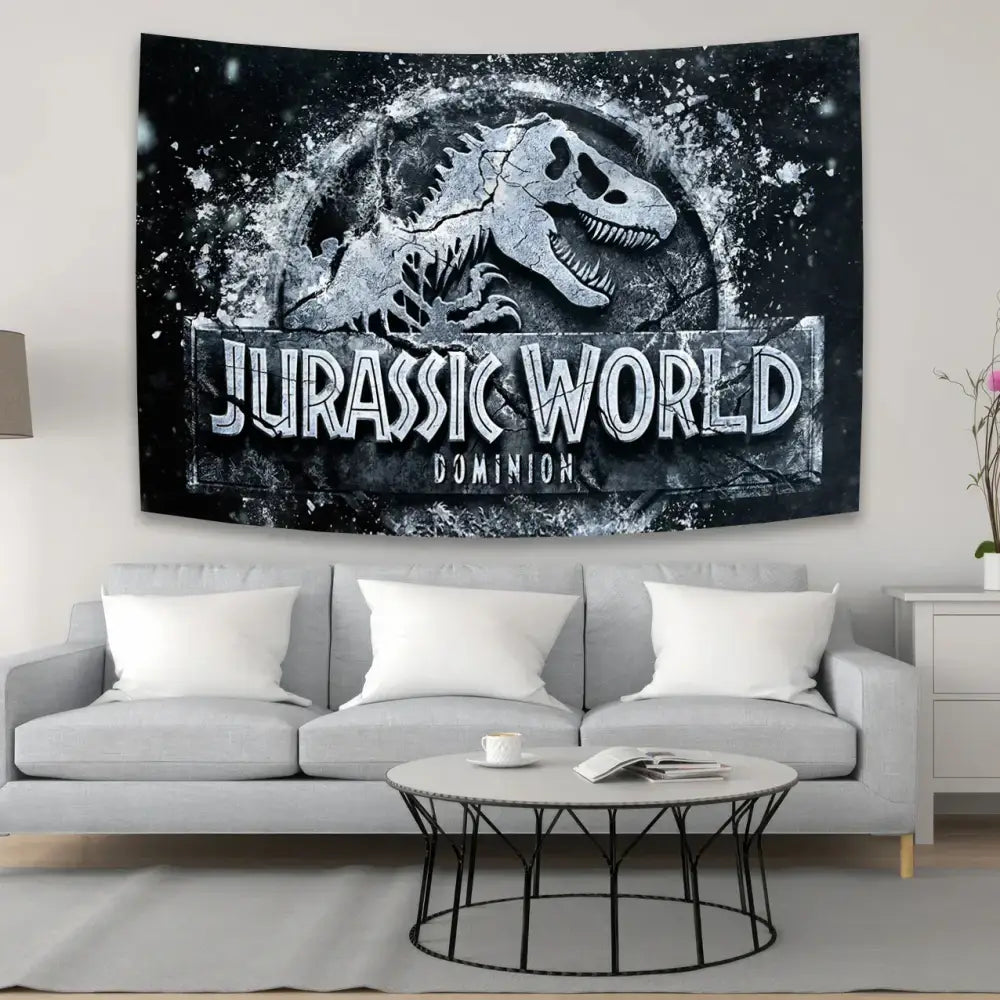 Psychedelic red & blue dinosaur tapestry wall hanging bedroom decor