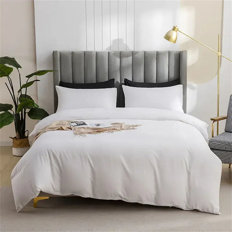Quilted tan duvet cover set bedroom soft bedding with pillowcases