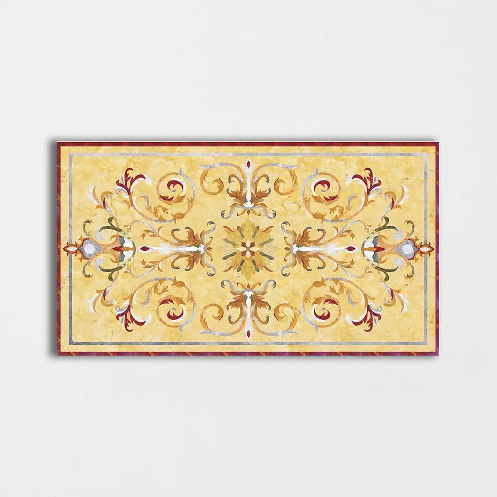 Rectangular Aluminum Backed Multi Finish Casablanca Marble Medallions 4x6