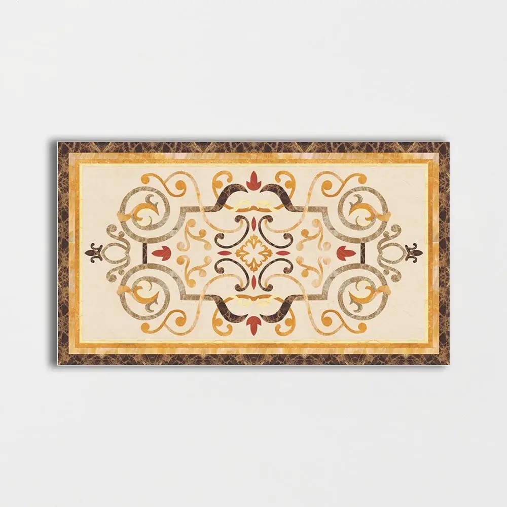 Rectangular Aluminum Backed Multi Finish Danbury Marble Medallions 3x5