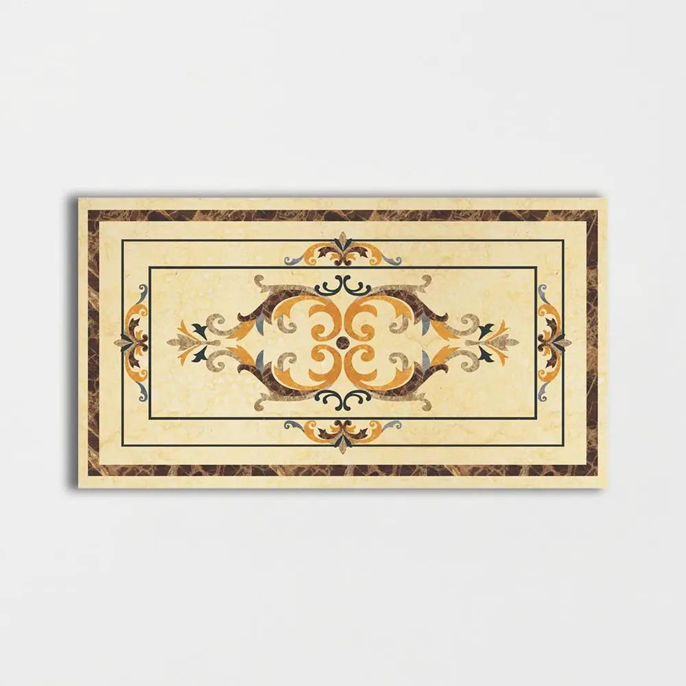 Rectangular Aluminum Backed Multi Finish Davinci Marble Medallions 3x5