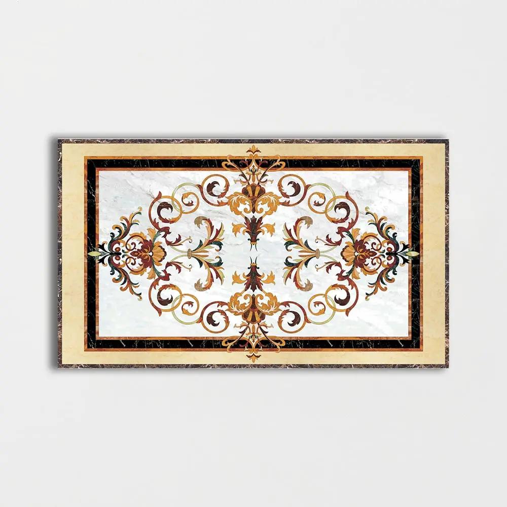 Rectangular Aluminum Backed Multi Finish Rafael Marble Medallions 3x5