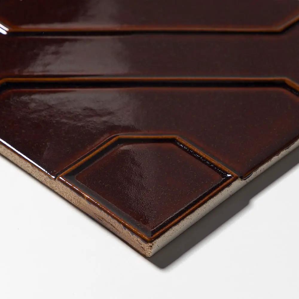 Kodye Rich Cinnamon Glossy Ceramic Accent Tiles 8x8