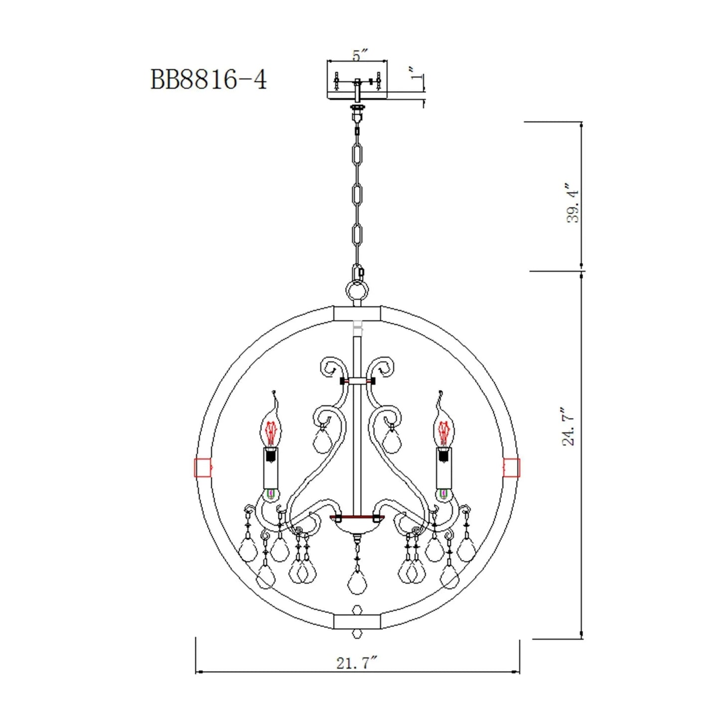 Retha Brown 4-Light Caged Island Pendant Lights