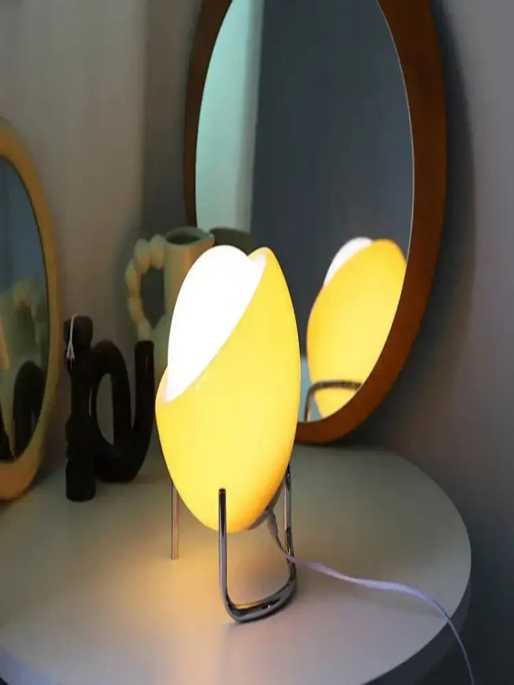 Retro orange glass table lamp bedroom night light