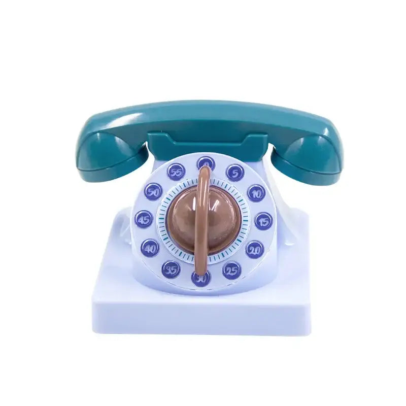 Retro pastel mechanical telephone kitchen timer 60 minute wind up