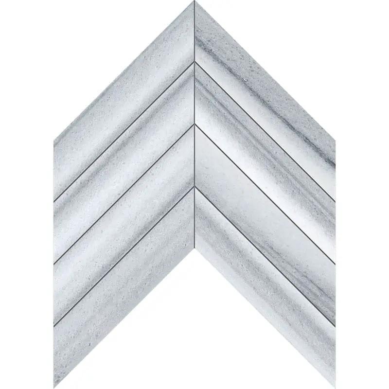 Rivulet Honed Chevron Waterjet Marble Mosaics 13x10