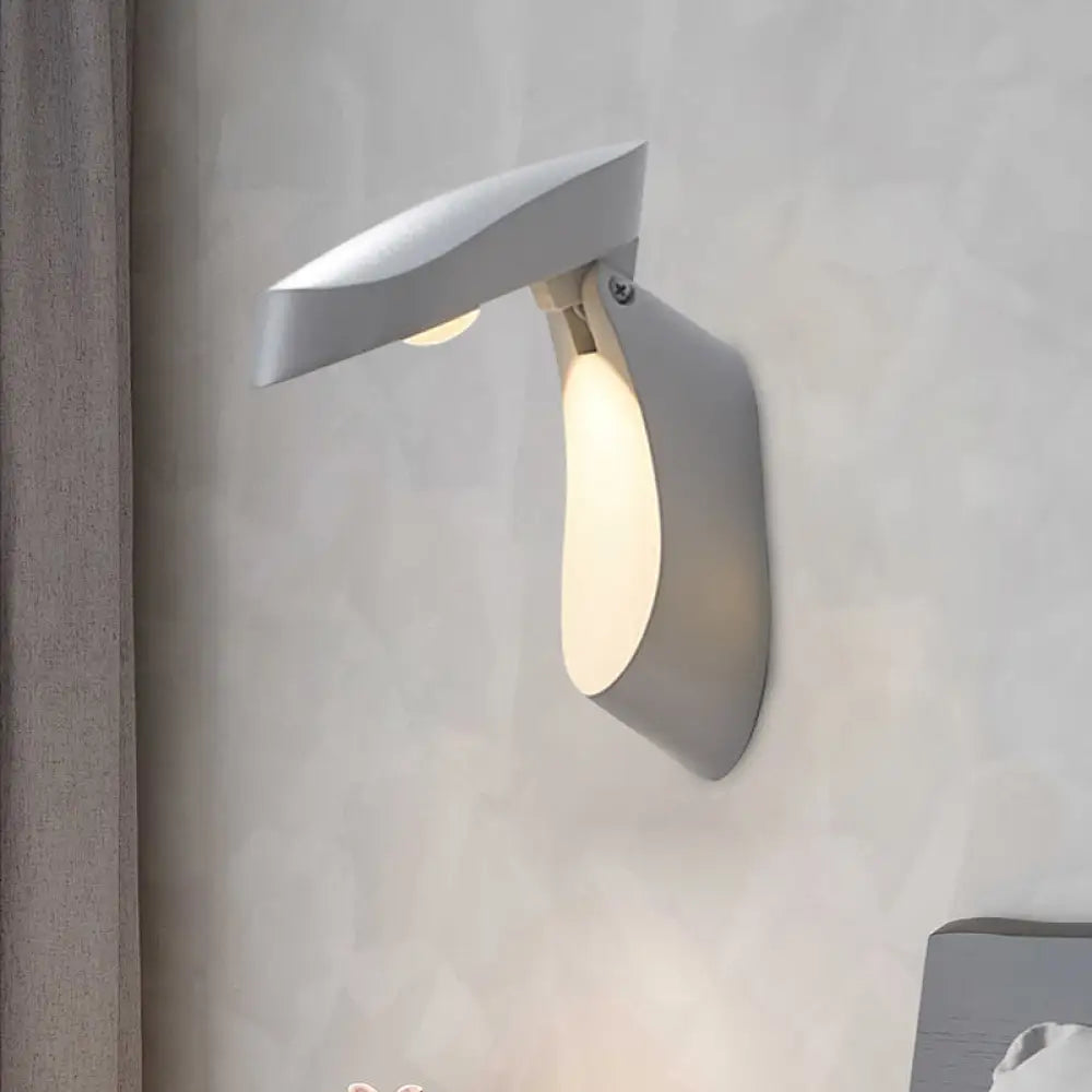 DecorBites™ Rotatable Oval Wall Sconce - Modern Metal LED Bedside Light in White/Black/Gold Finish