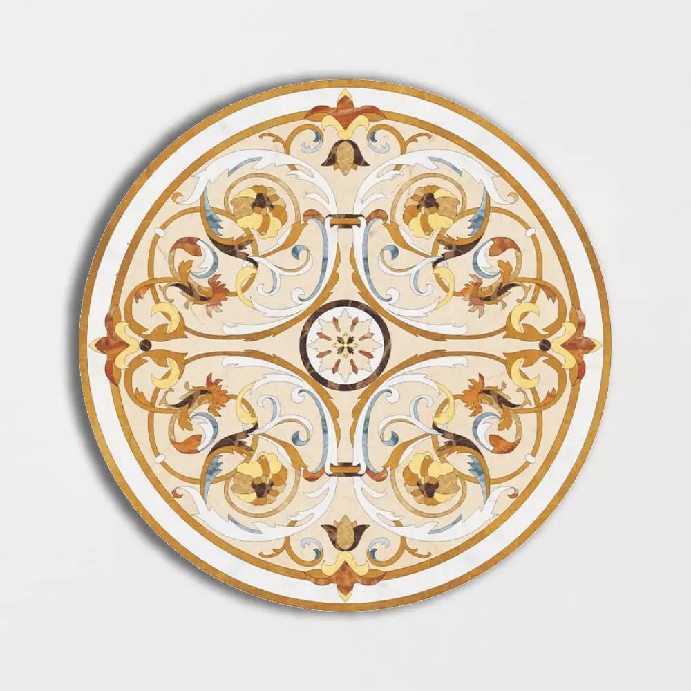 Round Aluminum Backed Multi Finish Milan Light Marble Medallions 60