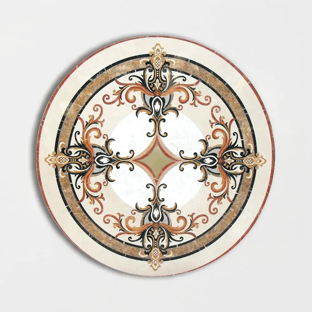 Round Aluminum Backed Multi Finish Monroe Marble Medallions 48