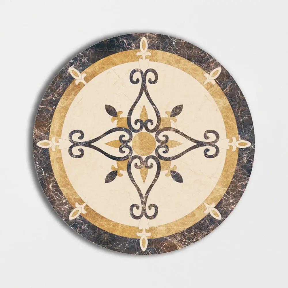 Round Aluminum Backed Multi Finish Primavera Marble Medallions 36