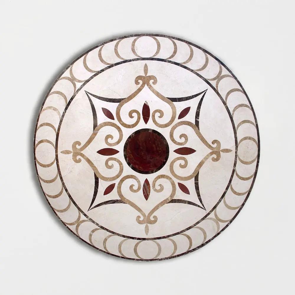 Round Aluminum Backed Multi Finish Sonoma Marble Medallions 36